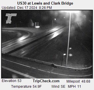 Traffic Cam US 30 at Lewis and Clark Bridge